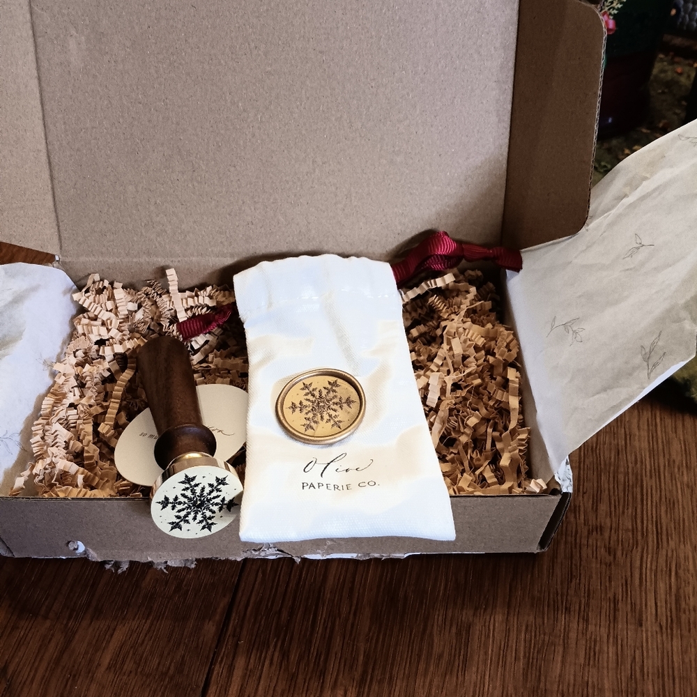 Wooden Handle Snowflake Wax Seal Stamp